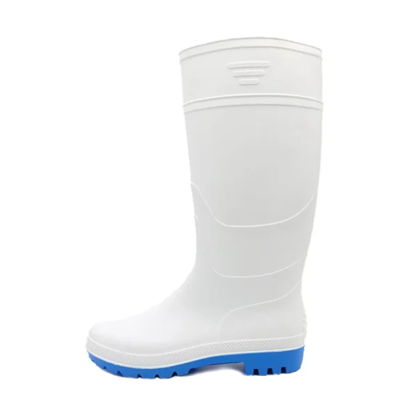 Tiger Master Waterproof anti slip food industry non safety white pvc rain boots (GB01)