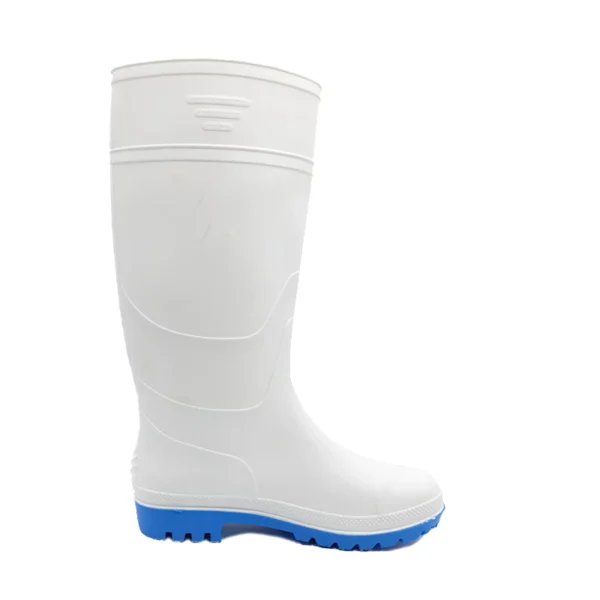 Tiger Master Waterproof anti slip food industry non safety white pvc rain boots (GB01)